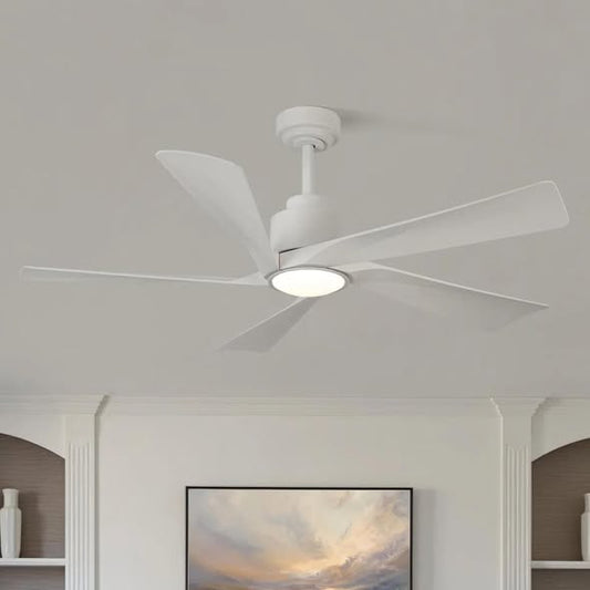Karlena 52'' Modern Large Ceiling Fan With Led Lights And Remote Control, App, Timer, Memory