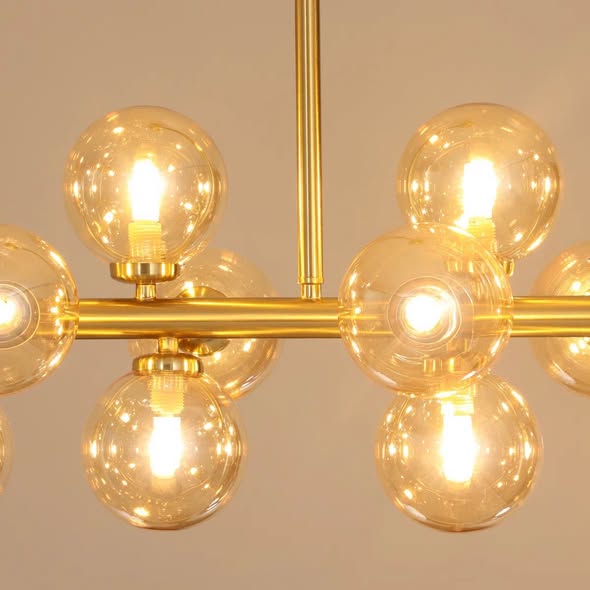 Ether 14-Light Modern Gold Sputnik Linear Chandelier