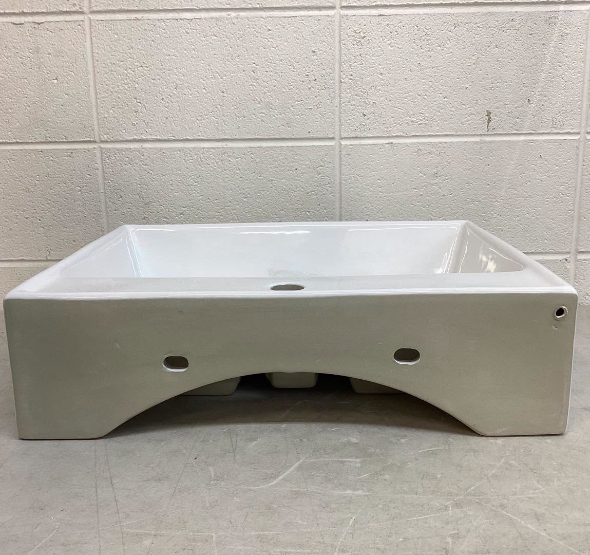 23'' x 18'' White Rectangular Vitreous China Wall Mount Bathroom Sink (Spout not included)