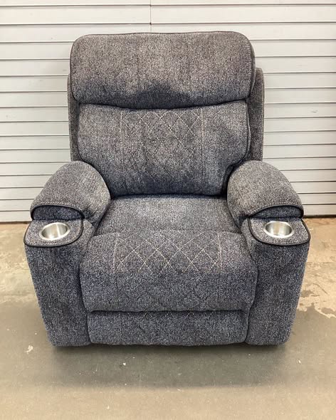 38.8" Wide Classic and Soft Chenille Power Standard Recliner with Cup Holder and USB Port.