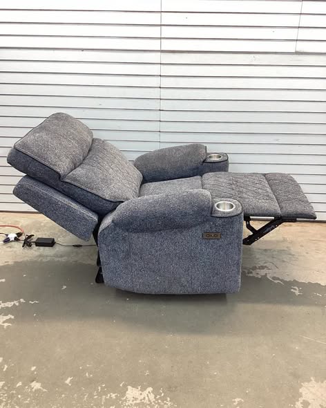 38.8" Wide Classic and Soft Chenille Power Standard Recliner with Cup Holder and USB Port.