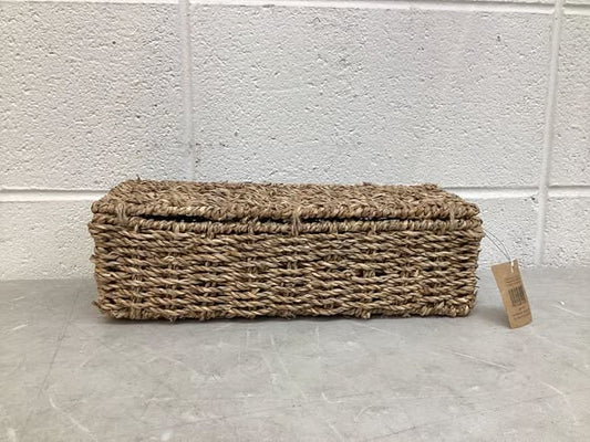 Hand-Woven Seagrass Box With 3 Sections