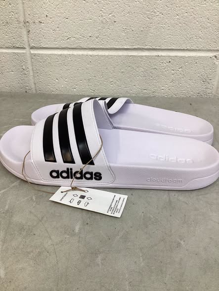 Adidas Men's Cloudfoam Slides Size 11, Color White/Black