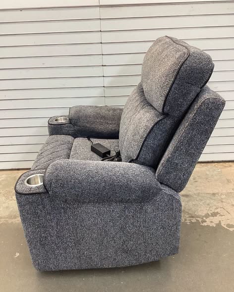 38.8" Wide Classic and Soft Chenille Power Standard Recliner with Cup Holder and USB Port.