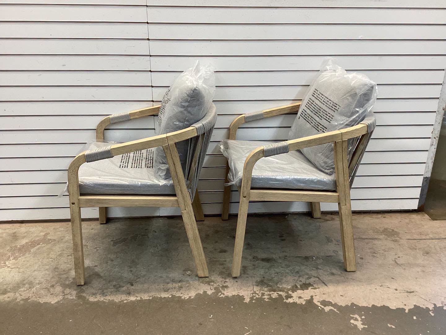Marinee Acacia Wood Outdoor Dining Chair With Cushions (Set of 2)