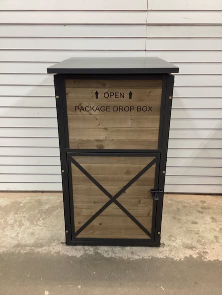 Package Delivery Boxes for Outside, Metal Frame Large Parcel Drop Box with Combination Lockable, Secure Anti Theft Package Delivery Box for Porch Curbside