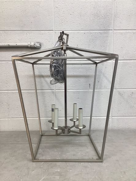 Finnegan 4-Light Dimmable Steel Lantern Chandelier