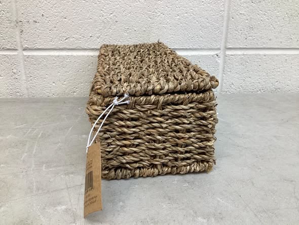 Hand-Woven Seagrass Box With 3 Sections