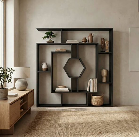 Okane 52" H x 52" W Geometric Bookcase