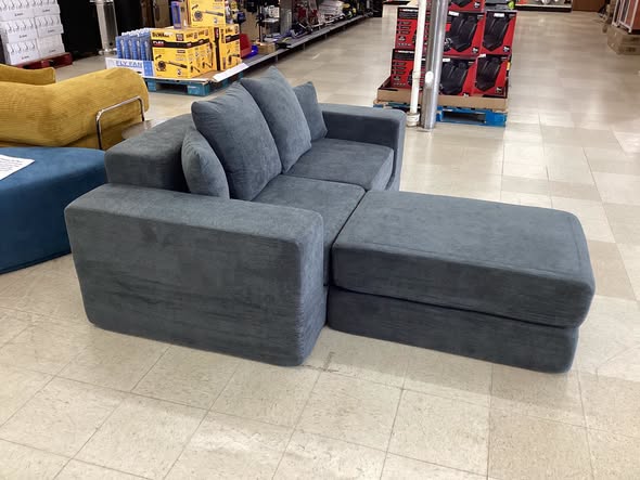 75" Modular Boneless Sectional Sofa Pull-Out Sofa Bed Velvet Sectional Couch with Ottomans, Gray Velvet