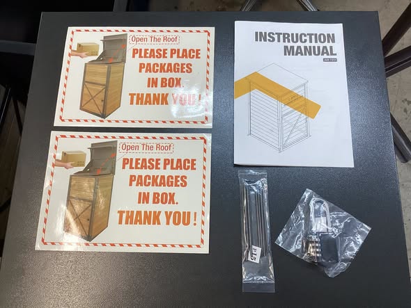 Package Delivery Boxes for Outside, Metal Frame Large Parcel Drop Box with Combination Lockable, Secure Anti Theft Package Delivery Box for Porch Curbside