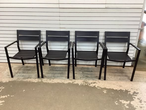 Outdoor Patio Stackable Metal Dining Chairs (Set of 4)