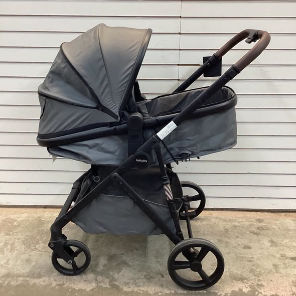 BABY JOY 2 in 1 Baby Stroller, High Landscape Convertible Bassinet Stroller with Reversible Seat, Net, Adjustable Canopy, Cup Holder, Foldable Pushchair Pram Stroller for Newborn Toddlers (Gray)