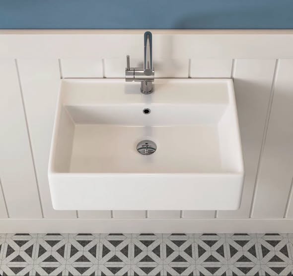 23'' x 18'' White Rectangular Vitreous China Wall Mount Bathroom Sink (Spout not included)