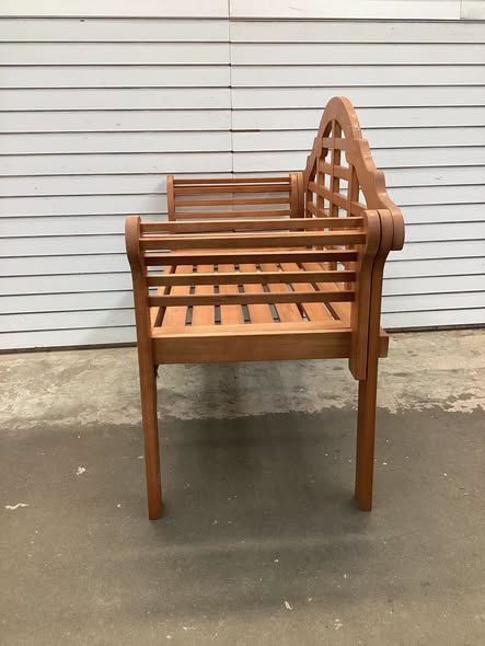 Earnest Outdoor 49 Inch Eucalyptus Wood Folding Bench with Backrest And Armrest