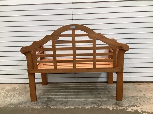 Earnest Outdoor 49 Inch Eucalyptus Wood Folding Bench with Backrest And Armrest