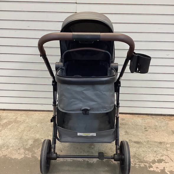 BABY JOY 2 in 1 Baby Stroller, High Landscape Convertible Bassinet Stroller with Reversible Seat, Net, Adjustable Canopy, Cup Holder, Foldable Pushchair Pram Stroller for Newborn Toddlers (Gray)