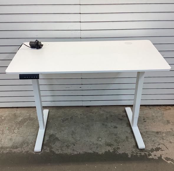 Electric Standing Desk with 3 Memory Heights and 2 Hanging Hooks and Cable Holes