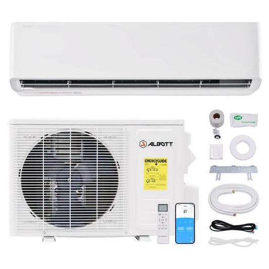 220v Mini Split Air Conditioner With Heat Pump,wifi Enabled 36,000btu Ductless Split Ac With Self-cleaning, Seer2 18, Ductless Air Conditioner Cools Up To 2500 Sq.ft, For Home & Office