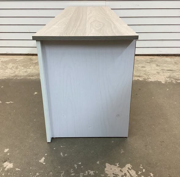 Wood TV Stand with 2 Cabinets and Open Shelves