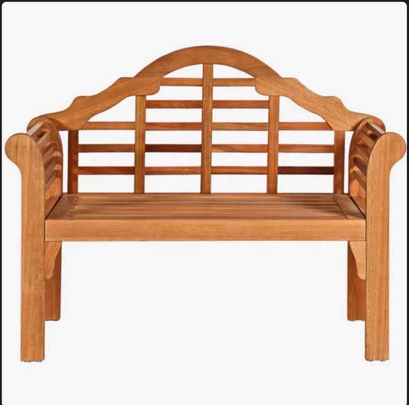 Earnest Outdoor 49 Inch Eucalyptus Wood Folding Bench with Backrest And Armrest