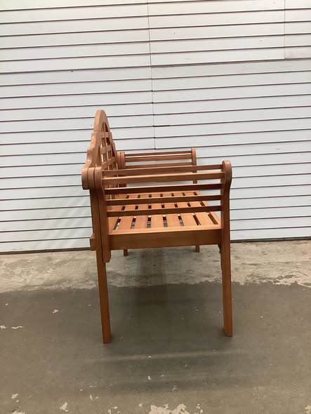 Earnest Outdoor 49 Inch Eucalyptus Wood Folding Bench with Backrest And Armrest