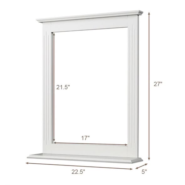 Wall-Mounted Multipurpose Vanity Mirror with Shelf