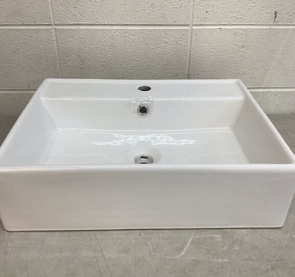 23'' x 18'' White Rectangular Vitreous China Wall Mount Bathroom Sink (Spout not included)