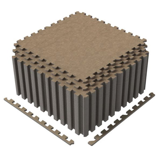 25 Pack-100 Sq.Ft. Foam Floor Tiles Interlocking Carpet Tiles with Edge Borders