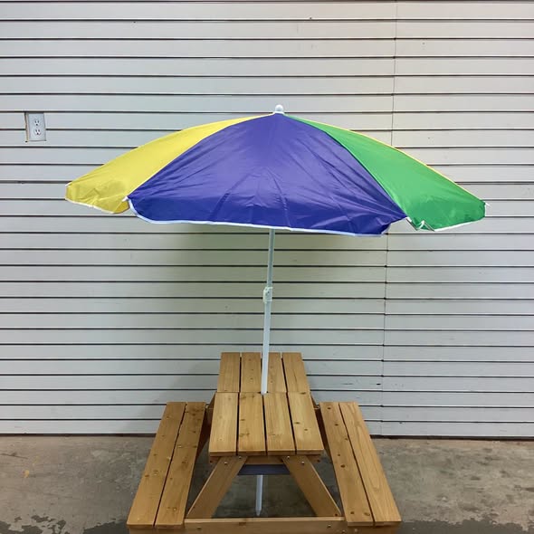 3-in-1 Kids Outdoor Picnic Water Sand Table with Removable Umbrella and Boxes