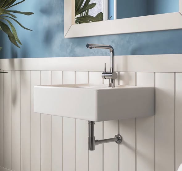 23'' x 18'' White Rectangular Vitreous China Wall Mount Bathroom Sink (Spout not included)