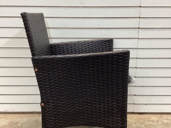 4 PCS Patio Furniture Set with Washable Cushions and Tempered Glass Coffee Table Black