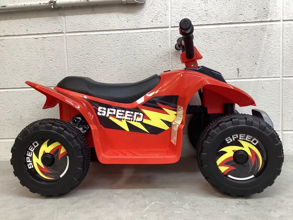 6-Volt Kids Electric Quad ATV 4 Wheels Ride-On Toy for Toddlers Forward and Reverse in Red