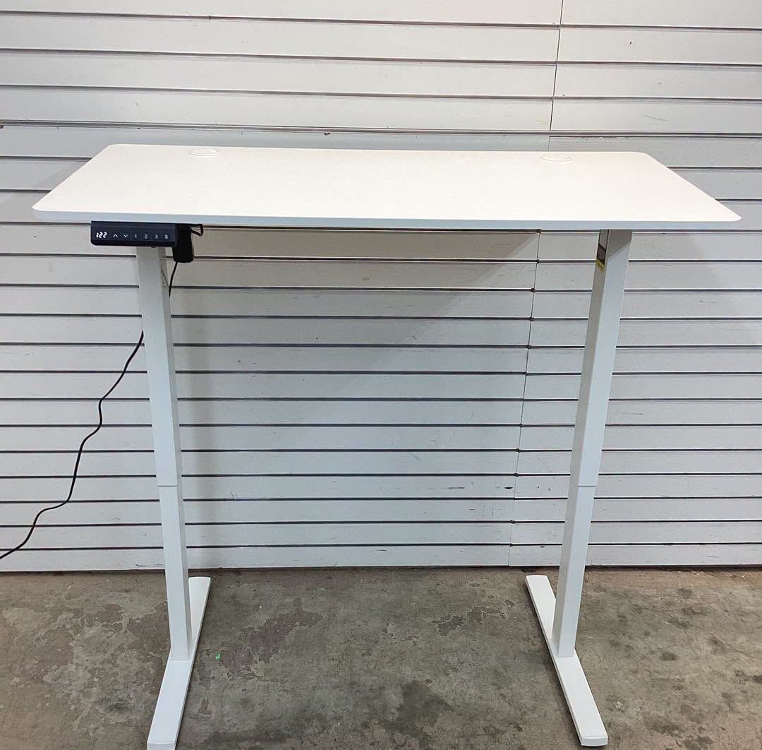 Electric Standing Desk with 3 Memory Heights and 2 Hanging Hooks and Cable Holes