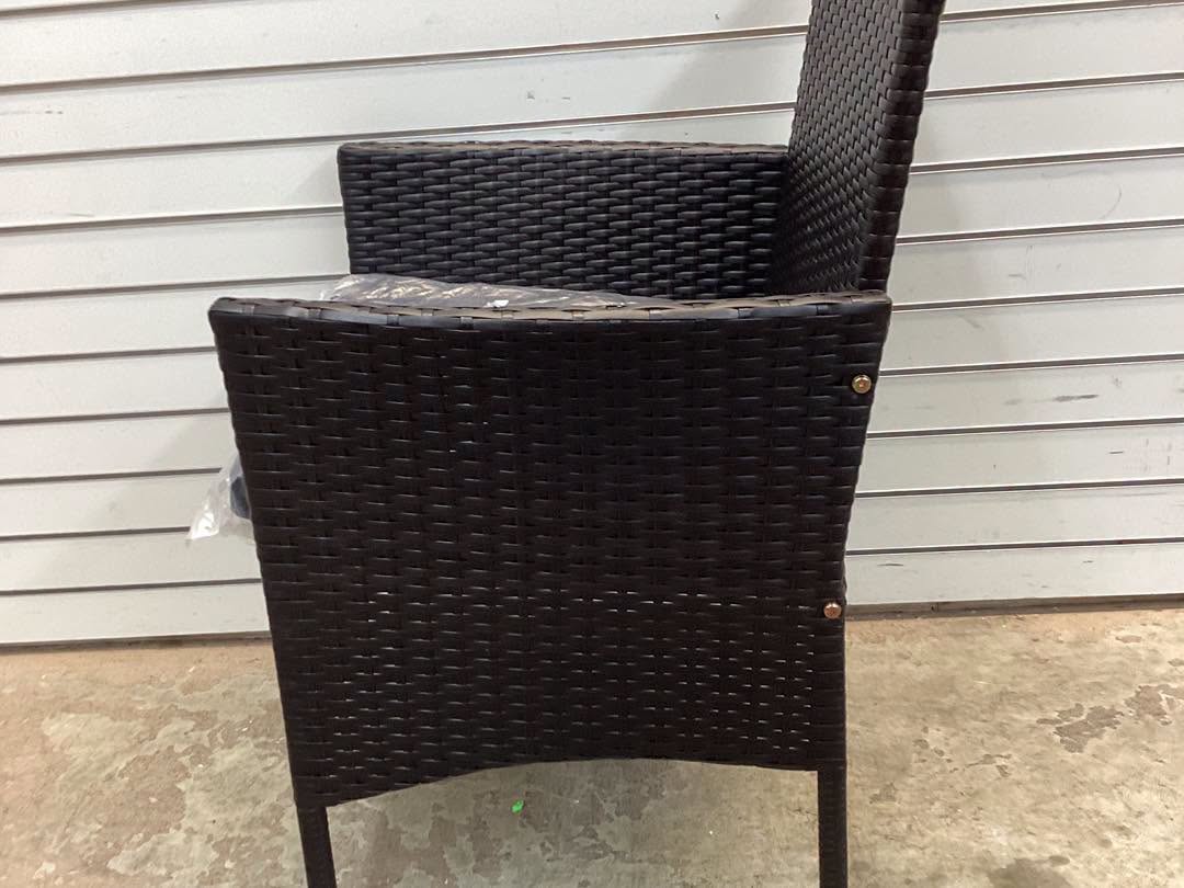 4 PCS Patio Furniture Set with Washable Cushions and Tempered Glass Coffee Table Black