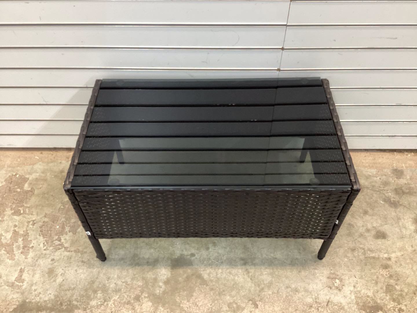 4 PCS Patio Furniture Set with Washable Cushions and Tempered Glass Coffee Table Black