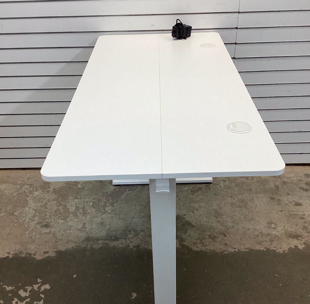 Electric Standing Desk with 3 Memory Heights and 2 Hanging Hooks and Cable Holes