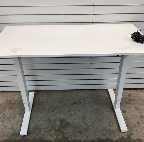 Electric Standing Desk with 3 Memory Heights and 2 Hanging Hooks and Cable Holes
