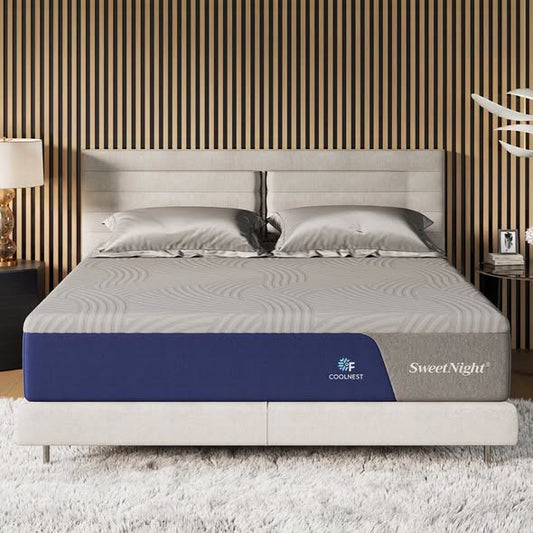 Queen Size 12” Sweetnight CoolNest Medium Cooling Gel Memory Foam Mattress With CertiPUR-US and ACA Certified