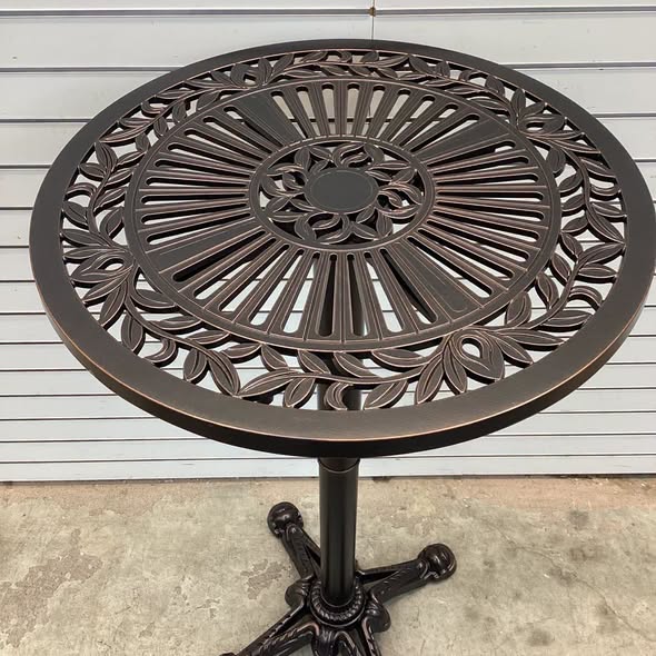 Patio 41.5-Inch Round Bar Table Durable Cast Aluminum Bistro Table