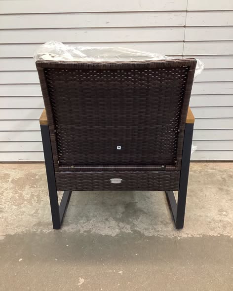 Costway 3PCS Patio Rattan Bistro Furniture Set Cushioned Sofa Chair Coffee Table