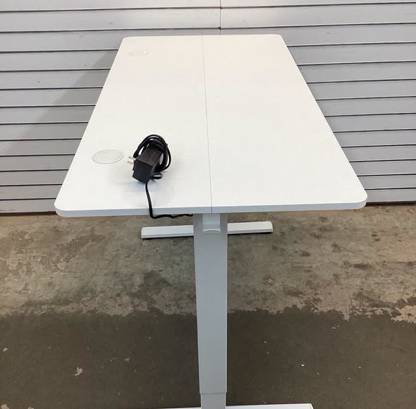 Electric Standing Desk with 3 Memory Heights and 2 Hanging Hooks and Cable Holes
