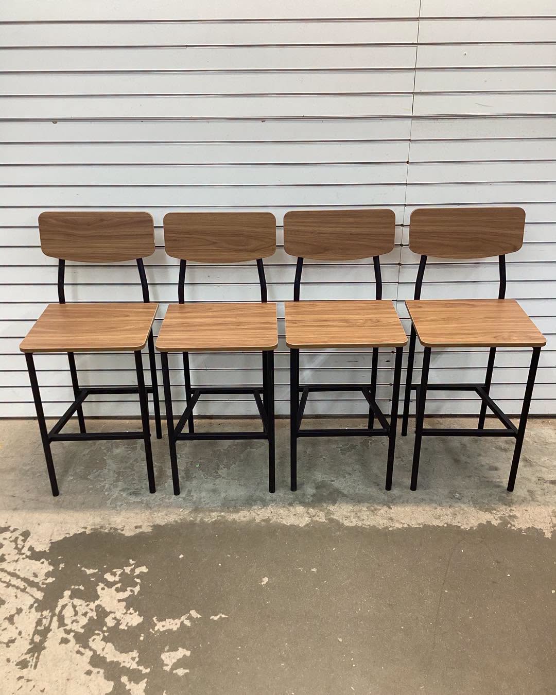 Costway 5-Piece Industrial Dining Table Set with Counter Height Table & 4 Bar Stools