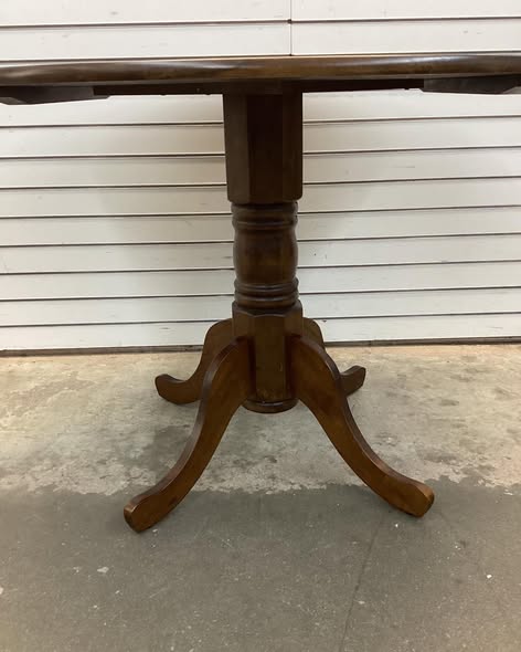 Costway Wooden Dining Table with Round Tabletop and Trestle Legs