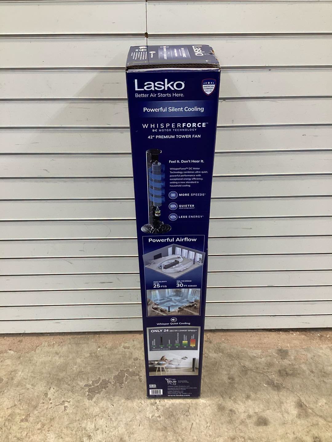 Lasko 42” Oscillating 12-Speed DC Tower Fan with Remote