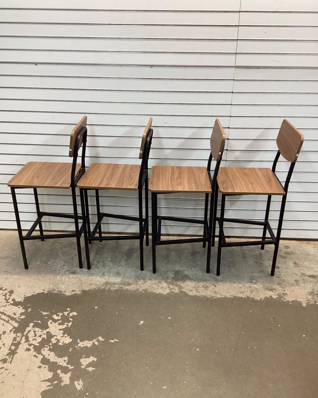 Costway 5-Piece Industrial Dining Table Set with Counter Height Table & 4 Bar Stools