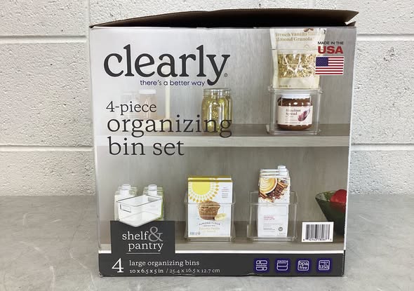 Clearly 4-Piece Clear Plastic Organizing Bin Set