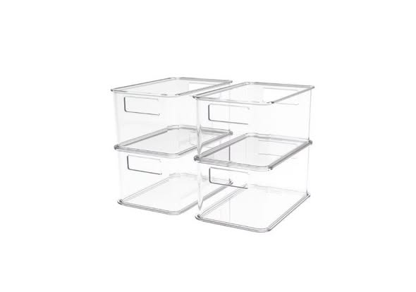 Clearly 4-Piece Clear Plastic Organizing Bin Set