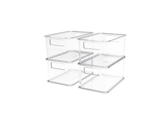 Clearly 4-Piece Clear Plastic Organizing Bin Set