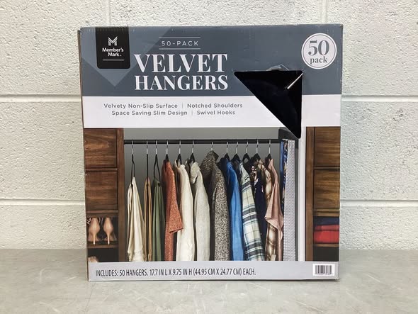 Member's Mark Elite Quality Velvet Hangers - 50 Pack